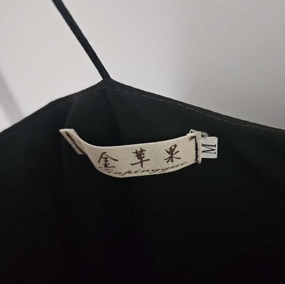 Black V-Neck Flare Midi Dress - Picture 6 of 6